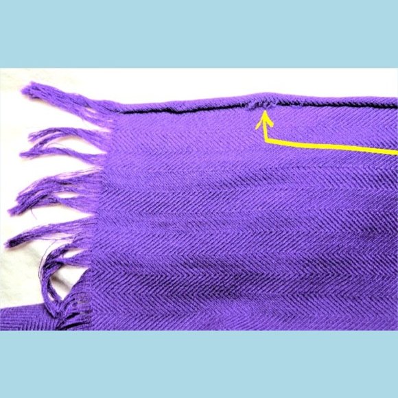 HERMES Shawl Libris Wrap Scarf Purple Cashmere Silk Oversized 80"/33" Authentic - Picture 11 of 12